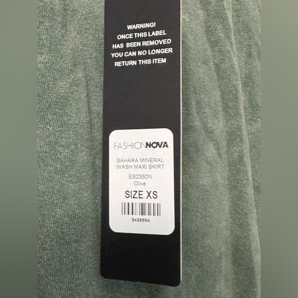 Fashion Nova Sahara Mineral Wash Stretch Maxi Skirt in Olive - Picture 7 of 10